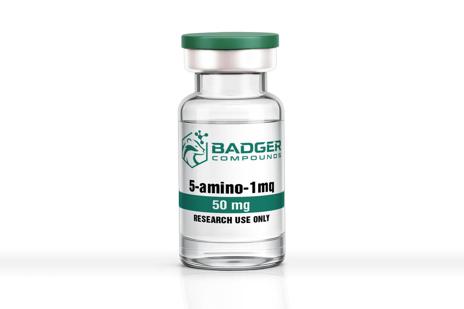 5-Amino-1MQ research compound lyophilized powder vial