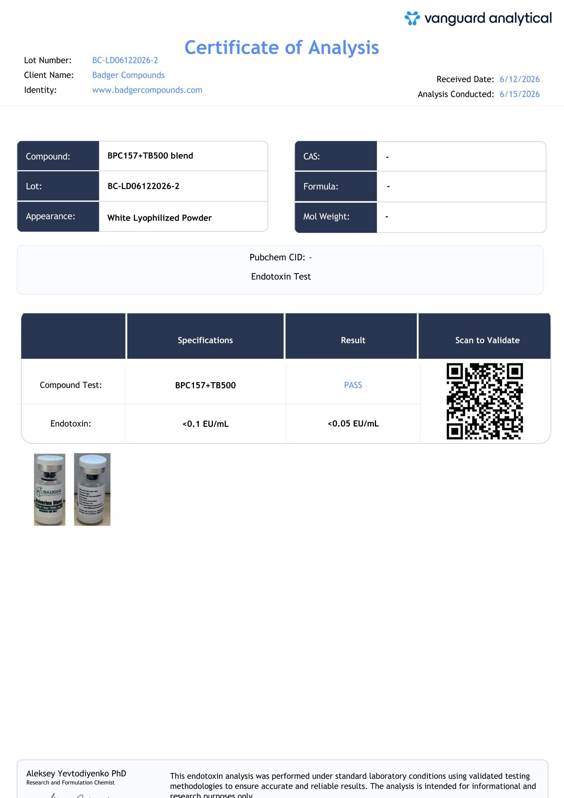 bpc 157 tb 500 certificate of analysis TB-500 / BPC-157 Blend orange juice defense