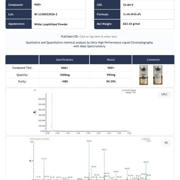 NAD+ 1000 mg COA