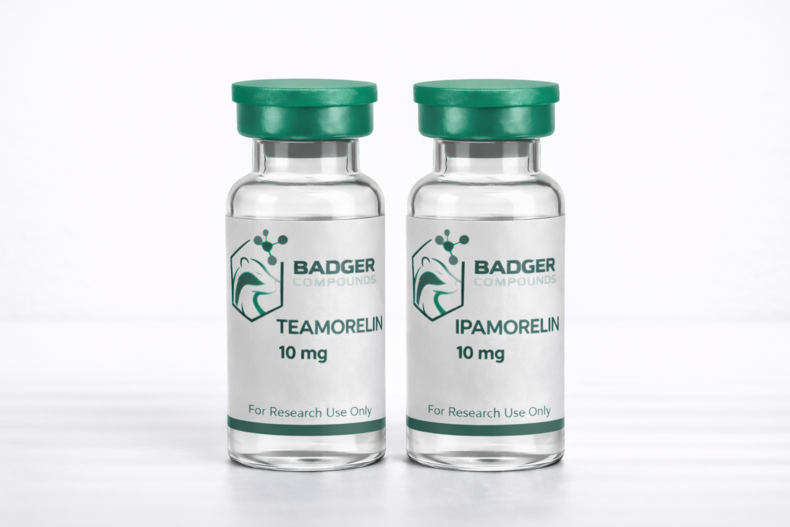 10 mg Tesamorelin + 10 mg Ipamorelin Stack Badger Compounds