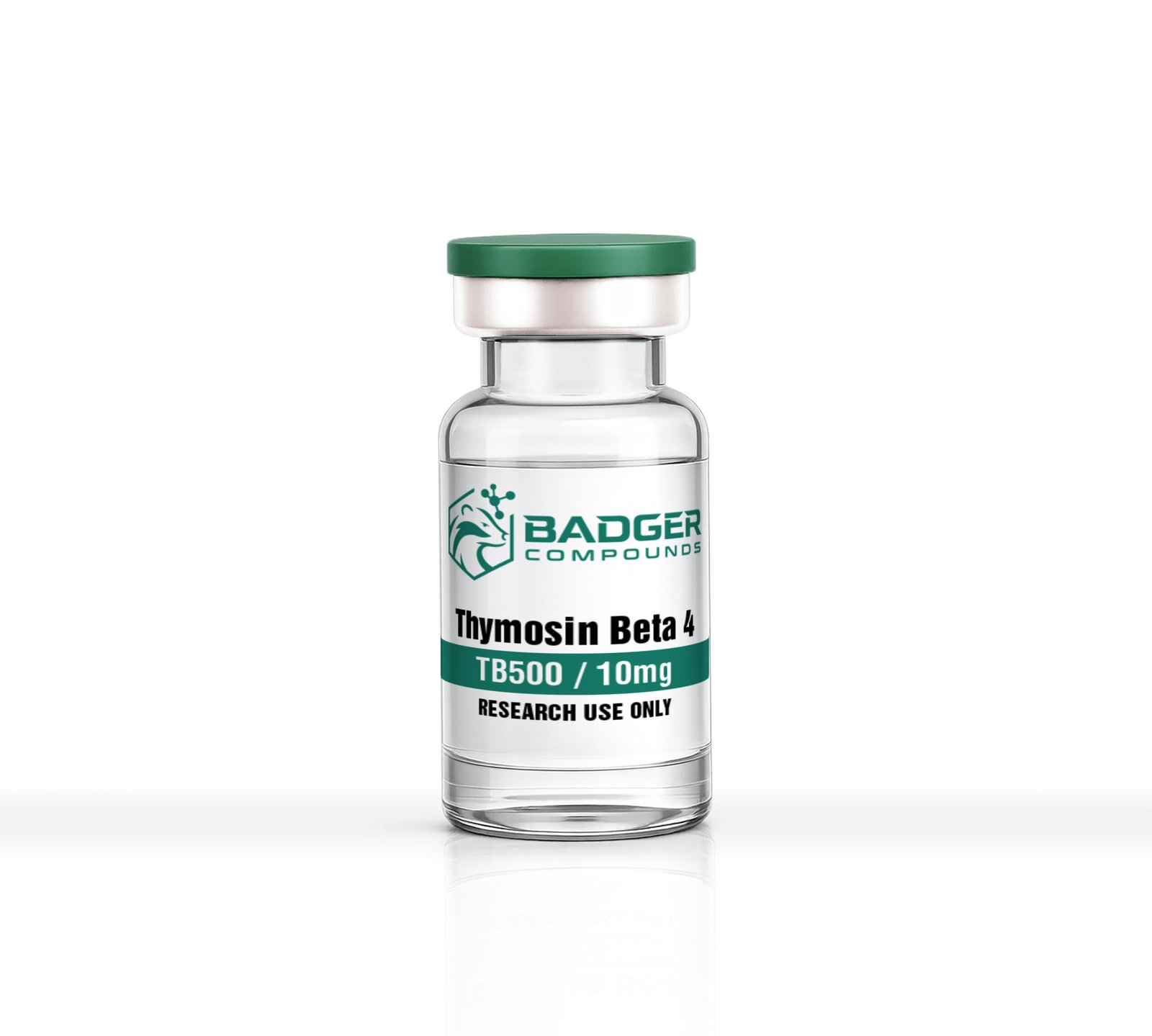 10mg vial of TB-500 with Badger Compound Logo