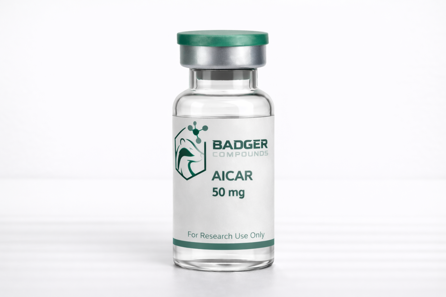50 mg vial AICAR with Badgers Compound logo