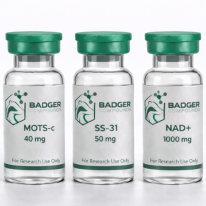 40 mg MOTS-c + 50 mg SS-31 + NAD+ 1000 mg Research Combination Badger Compounds