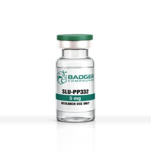 5 mg vial SLU-PP-332 with Badger Compounds Logo
