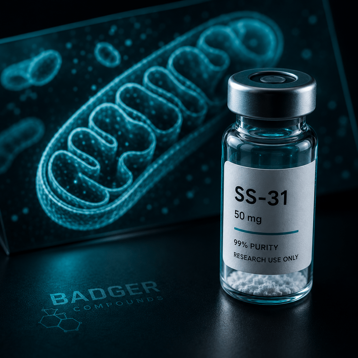 SS-31 peptide research - Elamipretide mitochondrial membrane cardiolipin investigation - Badger Compounds
