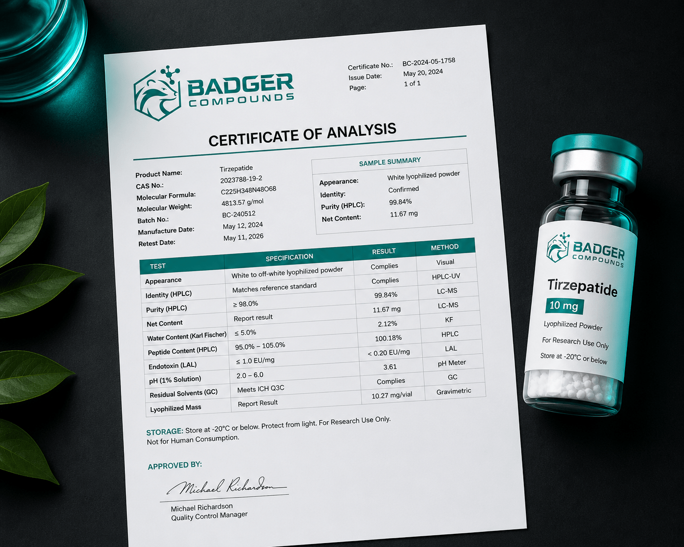 Third-party testing for research compounds — independent COA verification at Badger Compound