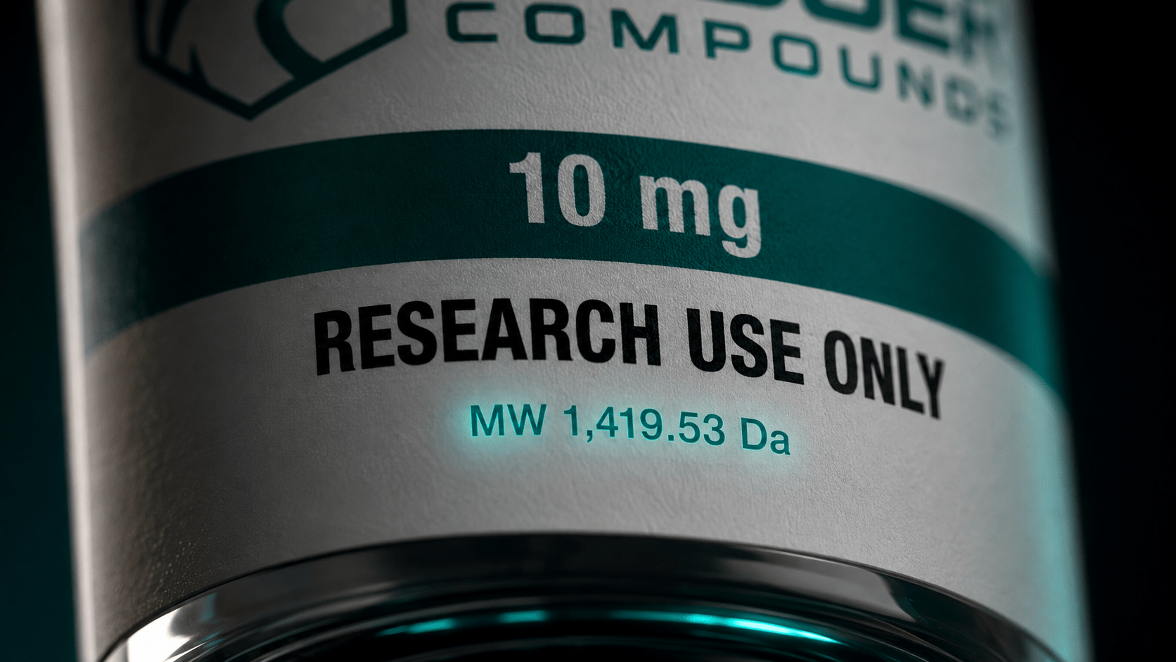 Peptide molecular weight explained by a research peptide vial with a mass spectrum readout