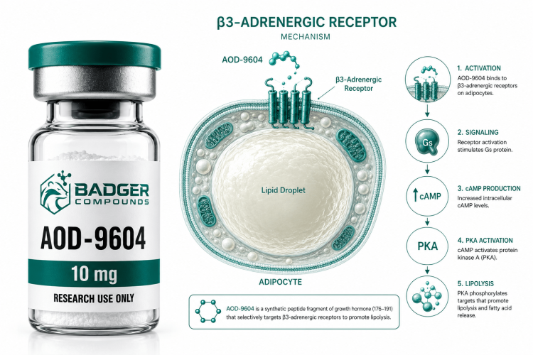 AOD-9604 hGH fragment metabolic lipolysis research compound vial