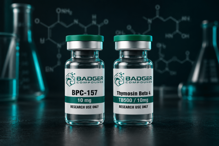 BPC-157 and TB-500 research compounds for regenerative and tissue repair investigation - Badger Compounds