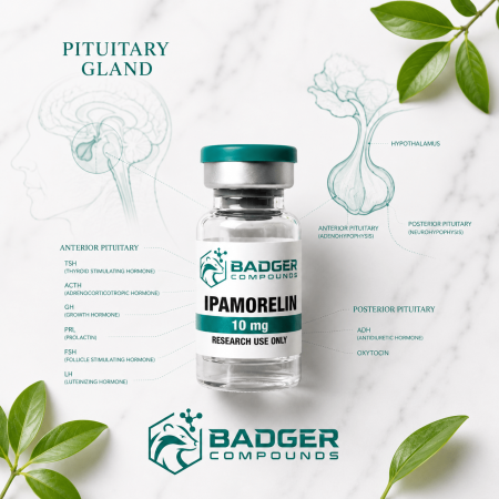 Ipamorelin growth hormone secretagogue research - GHS-R1a agonist peptide investigation - Badger Compounds