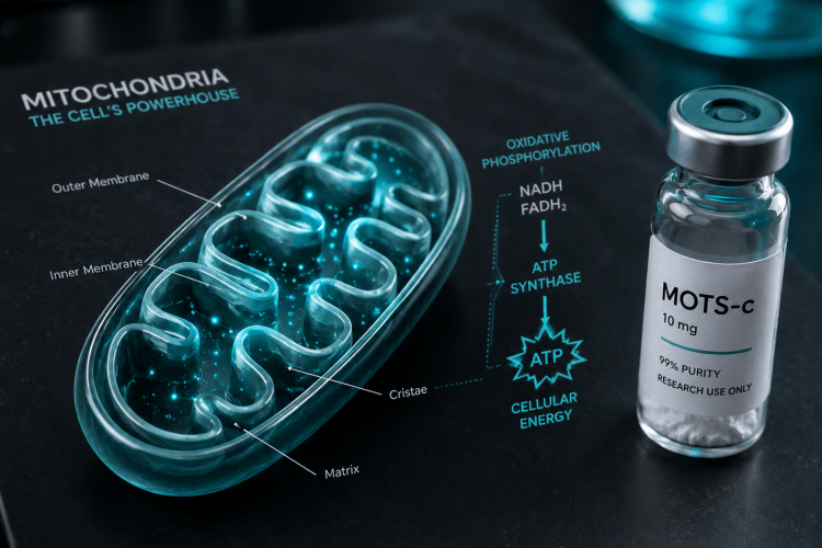 MOTS-c mitochondrial research peptide - cellular energy and metabolic signaling investigation - Badger Compounds