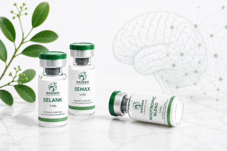 Peptides in cognitive and neurological research - nootropic and neuroprotective compounds investigation - Badger Compounds