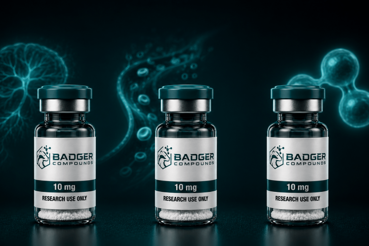 Neuropeptides vs hormones vs growth factors compared by a research peptide vial with three signaling pathway motifs