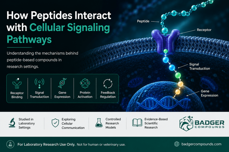 Peptide interaction with cellular signaling pathways in laboratory research settings