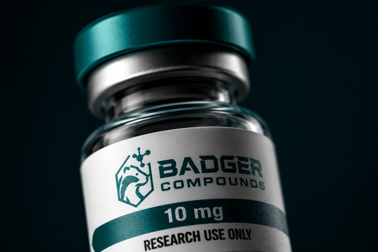 Research use only explained, a research peptide vial with a prominent RESEARCH USE ONLY label
