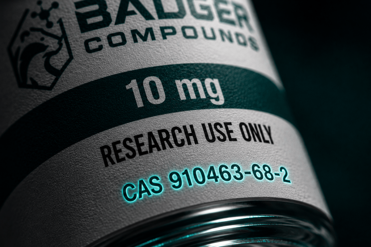 CAS number explained by a research peptide vial label showing a chemical registry identifier