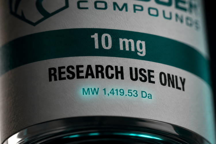 Peptide molecular weight explained by a research peptide vial with a mass spectrum readout